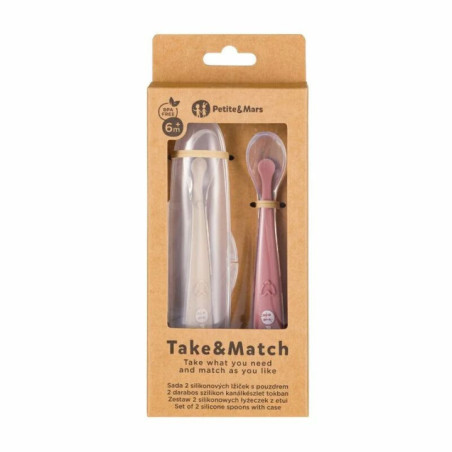 BN-728126,Set 2 lingurite, Petite&Mars, Take&Match, Includ cutie pentru depozitare, Adecvate pentru masina de spalat vase, Fara 