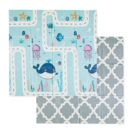 BN-433077,Covoras educativ, Petite&Mars, Campy S, Din spuma XPE non-toxica, Cu doua fete, Suprafata antiderapanta, 120x120 cm, P