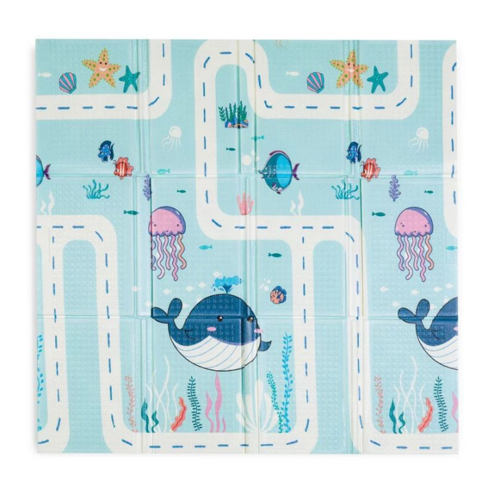 BN-433077,Covoras educativ, Petite&Mars, Campy S, Din spuma XPE non-toxica, Cu doua fete, Suprafata antiderapanta, 120x120 cm, P