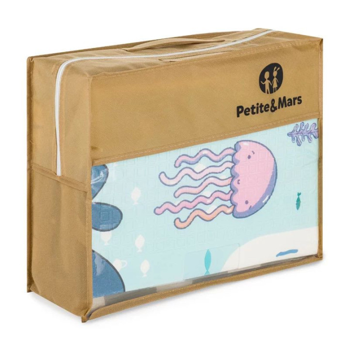 BN-433077,Covoras educativ, Petite&Mars, Campy S, Din spuma XPE non-toxica, Cu doua fete, Suprafata antiderapanta, 120x120 cm, P