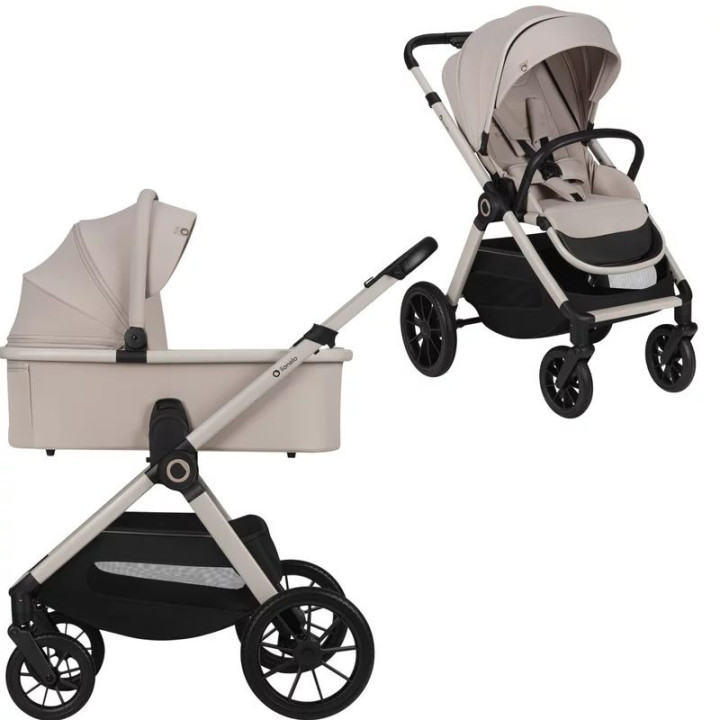 BN-LO-LAYLA_2IN1_BEIGE_SAND,Carucior 2 in 1, Lionelo, Layla, Pana la 22 kg, Cadru aluminiu, Cu landou intarit si salteluta din s