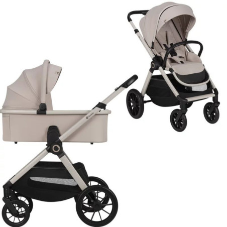 BN-LO-LAYLA_2IN1_BEIGE_SAND,Carucior 2 in 1, Lionelo, Layla, Pana la 22 kg, Cadru aluminiu, Cu landou intarit si salteluta din s