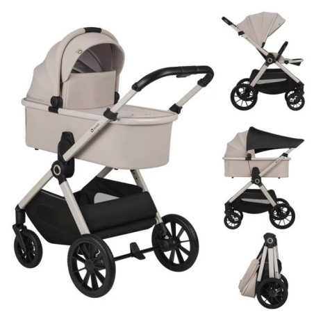 BN-LO-LAYLA_2IN1_BEIGE_SAND,Carucior 2 in 1, Lionelo, Layla, Pana la 22 kg, Cadru aluminiu, Cu landou intarit si salteluta din s