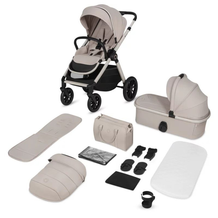 BN-LO-LAYLA_2IN1_BEIGE_SAND,Carucior 2 in 1, Lionelo, Layla, Pana la 22 kg, Cadru aluminiu, Cu landou intarit si salteluta din s