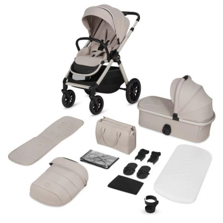 BN-LO-LAYLA_2IN1_BEIGE_SAND,Carucior 2 in 1, Lionelo, Layla, Pana la 22 kg, Cadru aluminiu, Cu landou intarit si salteluta din s