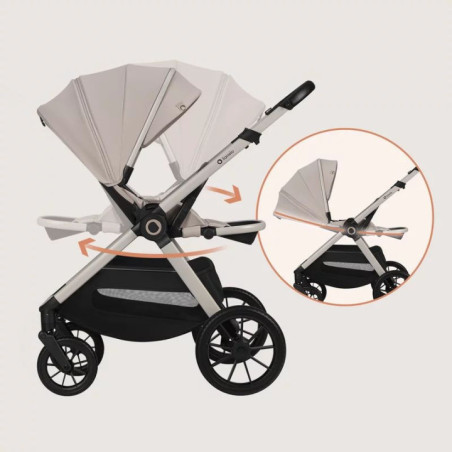 BN-LO-LAYLA_2IN1_BEIGE_SAND,Carucior 2 in 1, Lionelo, Layla, Pana la 22 kg, Cadru aluminiu, Cu landou intarit si salteluta din s
