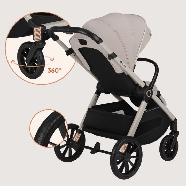 BN-LO-LAYLA_2IN1_BEIGE_SAND,Carucior 2 in 1, Lionelo, Layla, Pana la 22 kg, Cadru aluminiu, Cu landou intarit si salteluta din s