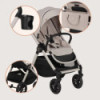 BN-LO-LAYLA_2IN1_BEIGE_SAND,Carucior 2 in 1, Lionelo, Layla, Pana la 22 kg, Cadru aluminiu, Cu landou intarit si salteluta din s