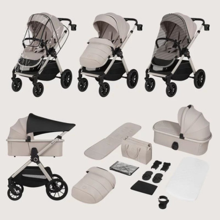 BN-LO-LAYLA_2IN1_BEIGE_SAND,Carucior 2 in 1, Lionelo, Layla, Pana la 22 kg, Cadru aluminiu, Cu landou intarit si salteluta din s