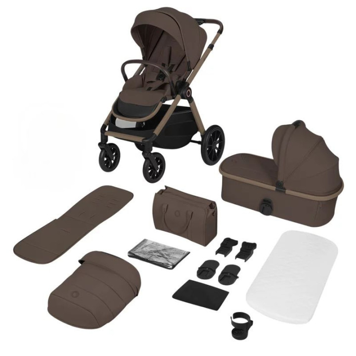 BN-LO-LAYLA_2IN1_BEIGE_TAUPE,Carucior 2 in 1, Lionelo, Layla, Pana la 22 kg, Cadru aluminiu, Cu landou intarit si salteluta din 
