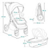 BN-LO-LAYLA_2IN1_BEIGE_TAUPE,Carucior 2 in 1, Lionelo, Layla, Pana la 22 kg, Cadru aluminiu, Cu landou intarit si salteluta din 