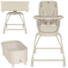 BN-LO-MADDIE_SET_BEIGE,Set multifunctional cu patut, sezlong si scaun de masa, Lionelo, Maddie, Functie 360, Pliere rapida, Roti