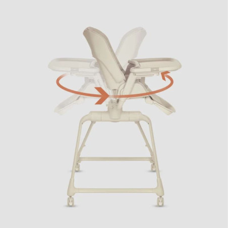 BN-LO-MADDIE_SET_BEIGE,Set multifunctional cu patut, sezlong si scaun de masa, Lionelo, Maddie, Functie 360, Pliere rapida, Roti