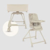 BN-LO-MADDIE_SET_BEIGE,Set multifunctional cu patut, sezlong si scaun de masa, Lionelo, Maddie, Functie 360, Pliere rapida, Roti