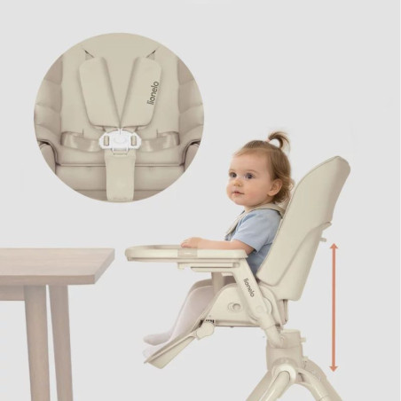 BN-LO-MADDIE_SET_BEIGE,Set multifunctional cu patut, sezlong si scaun de masa, Lionelo, Maddie, Functie 360, Pliere rapida, Roti
