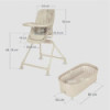 BN-LO-MADDIE_SET_BEIGE,Set multifunctional cu patut, sezlong si scaun de masa, Lionelo, Maddie, Functie 360, Pliere rapida, Roti
