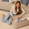BN-LO-MADDIE_SET_BEIGE,Set multifunctional cu patut, sezlong si scaun de masa, Lionelo, Maddie, Functie 360, Pliere rapida, Roti