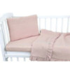 BN-6426972034487,Lenjerie patut cu 3 piese, Qmini, Aurora, Pentru co-sleeper, Din muselina dubla, Material certificat Oeko Tex S