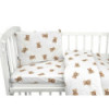 BN-6426972034517,Lenjerie patut cu 3 piese, Qmini, Aurora, Pentru co-sleeper, Din bumbac certificat Oeko Tex Standard 100, Teddy