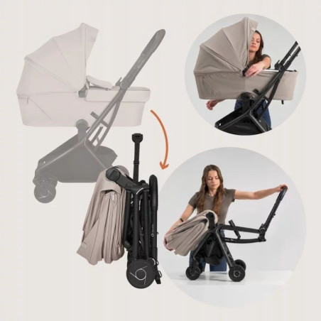 BN-LO-SIA_FLEX_BEIGE_SAND,Carucior 2 in 1, Lionelo, Sia Flex, 7.6 kg, Include landou pliabil pe cadru, Ultracompact, Pliere rapi