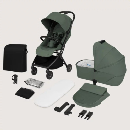 BN-LO-SIA_FLEX_GREEN_EMERALD,Carucior 2 in 1, Lionelo, Sia Flex, 7.6 kg, Include landou pliabil pe cadru, Ultracompact, Pliere r
