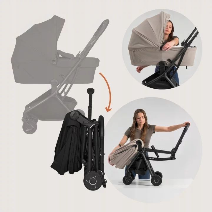 BN-LO-SIA_FLEX_BLACK_ONYX,Carucior 2 in 1, Lionelo, Sia Flex, 7.6 kg, Include landou pliabil pe cadru, Ultracompact, Pliere rapi