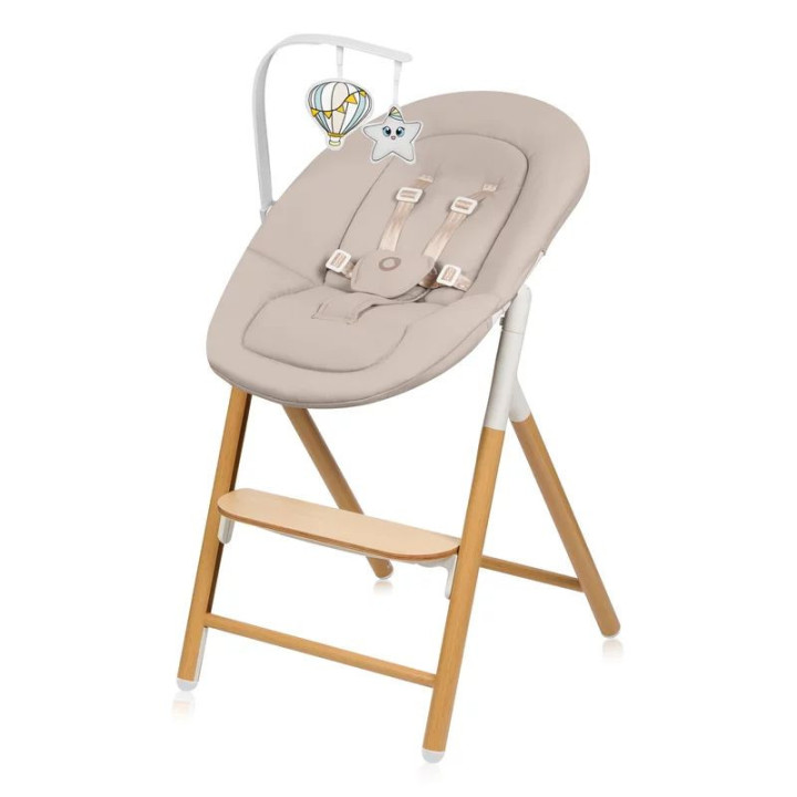BN-LO-CELIA_SET,Scaunel multifunctional, Lionelo, Celia, 4 in 1, Functie de balansoar, Din lemn de fag, 6 luni- adult, Reglabil 