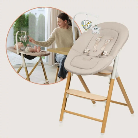 BN-LO-CELIA_SET,Scaunel multifunctional, Lionelo, Celia, 4 in 1, Functie de balansoar, Din lemn de fag, 6 luni- adult, Reglabil 