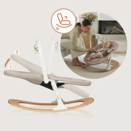 BN-LO-CELIA_SET,Scaunel multifunctional, Lionelo, Celia, 4 in 1, Functie de balansoar, Din lemn de fag, 6 luni- adult, Reglabil 