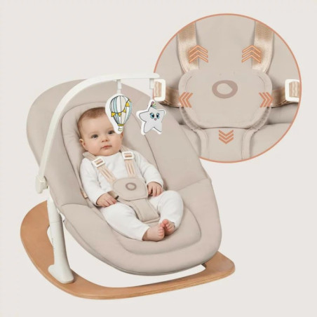 BN-LO-CELIA_SET,Scaunel multifunctional, Lionelo, Celia, 4 in 1, Functie de balansoar, Din lemn de fag, 6 luni- adult, Reglabil 