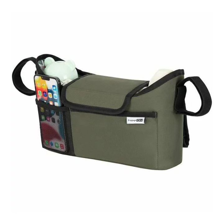 BN-88810,Organizator universal, FreeON, Pentru carucior, Cu multiple compartimente, Olive Green