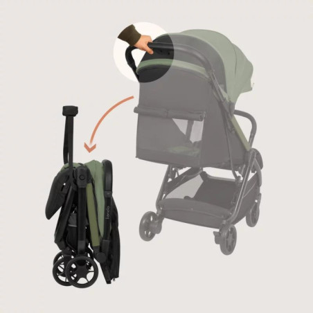 BN-LO-JULIE_ AIR_GREEN_SAGE,Carucior sport, Lionelo, Julie Air, Greutate redusa - 7.5 kg, Sustine 22 kg, 6 luni+, Capotina imper