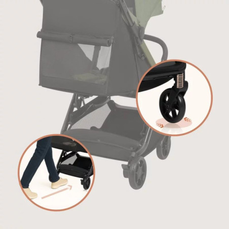 BN-LO-JULIE_ AIR_GREEN_SAGE,Carucior sport, Lionelo, Julie Air, Greutate redusa - 7.5 kg, Sustine 22 kg, 6 luni+, Capotina imper