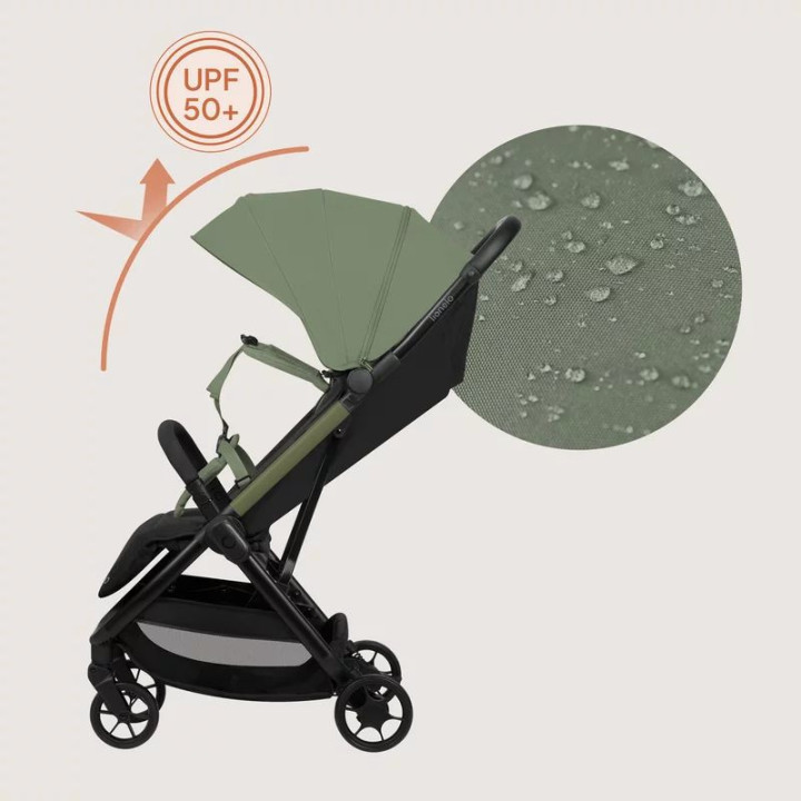 BN-LO-JULIE_ AIR_GREEN_SAGE,Carucior sport, Lionelo, Julie Air, Greutate redusa - 7.5 kg, Sustine 22 kg, 6 luni+, Capotina imper