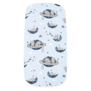 BN-56676,Cearceaf cu elastic, New Baby, Pentru landou, Din Bumbac certificat Oeko-Tex 100, 35 x 75 cm, 0 luni+, Teddy bear in sp