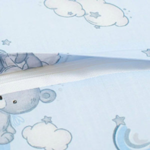 BN-56742,Pernuta inaltator, New Baby, Din spuma poliuretanica, Cu husa detasabila, Din bumbac, Grosime 8 cm, Bear Blue 2