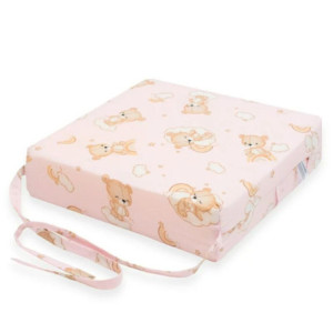 BN-56740,Pernuta inaltator, New Baby, Din spuma poliuretanica, Cu husa detasabila, Din bumbac, Grosime 8 cm, Bear Pink