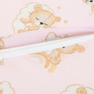 BN-56740,Pernuta inaltator, New Baby, Din spuma poliuretanica, Cu husa detasabila, Din bumbac, Grosime 8 cm, Bear Pink 2