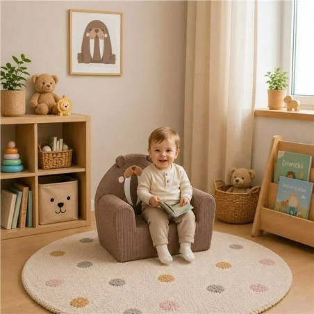 BN-59541,Fotoliu din burete, New Baby, Pentru copii, Din tesatura de catifea reiata, Cu husa detasabila, Materiale certificate O