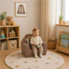 BN-59541,Fotoliu din burete, New Baby, Pentru copii, Din tesatura de catifea reiata, Cu husa detasabila, Materiale certificate O