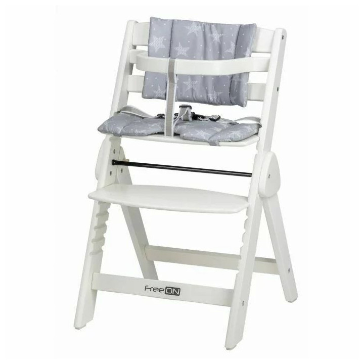 BN-86489,Scaun de masa, FreeON, Finny Fold, 6 luni - 15 Kg, Reglabil pe inaltime, Pernuta, Pliabil, White