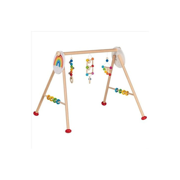 GOKI65351,Centru de activitati din lemn pentru bebelusi Rainbow
