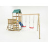 FUS09880PKXB1,Complex joaca din lemn pentru 7 copii, cu turn, 2 leagane si platforma, Max Play 3.1 Fungoo