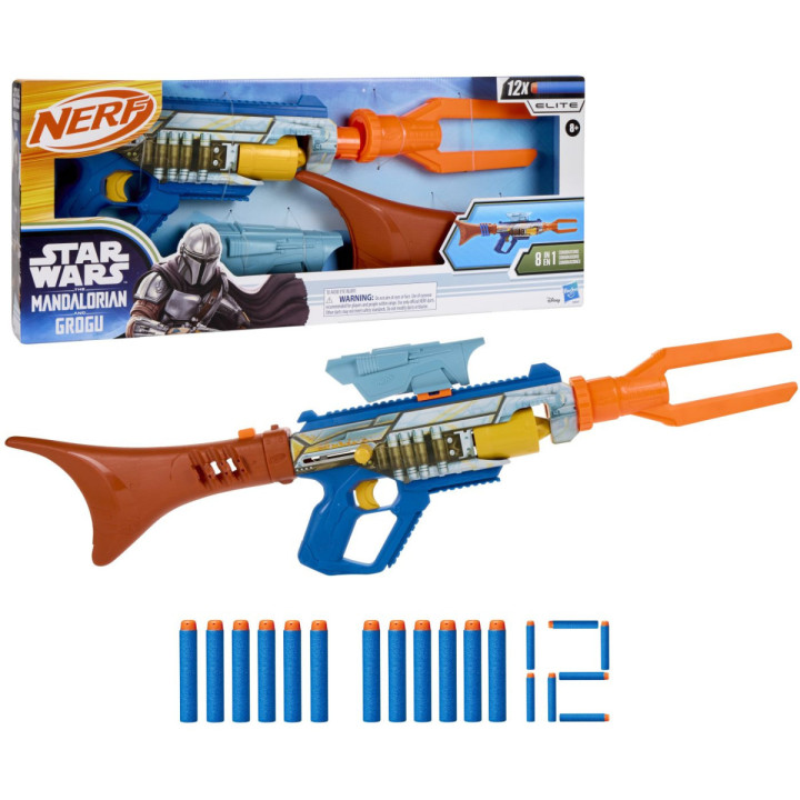 G3237,Nerf Blaster Elite Star Wars Mandalorian Si Grogu 8in1