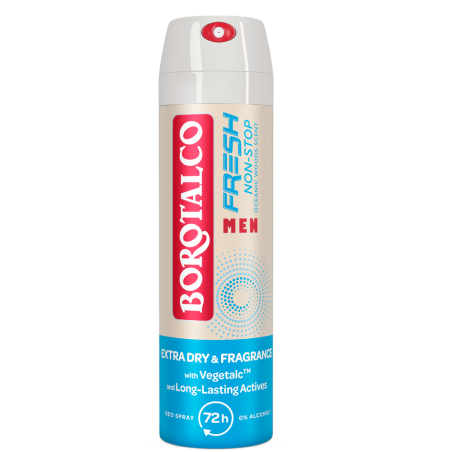 Deodorant spray antiperspirant 72h, Men Fresh Non-Stop Ocean Woods, 150 ml, Borotalco