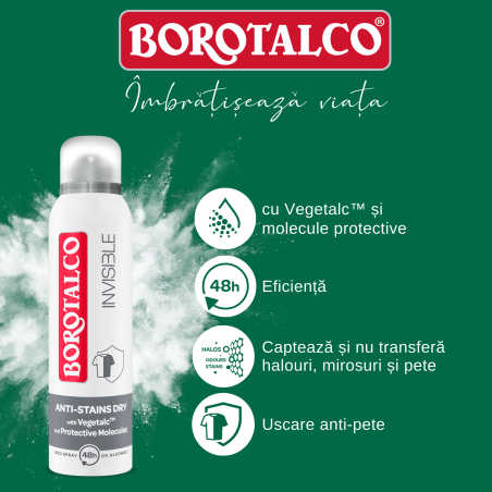 Deodorant spray Invisible, 150ml, Borotalco