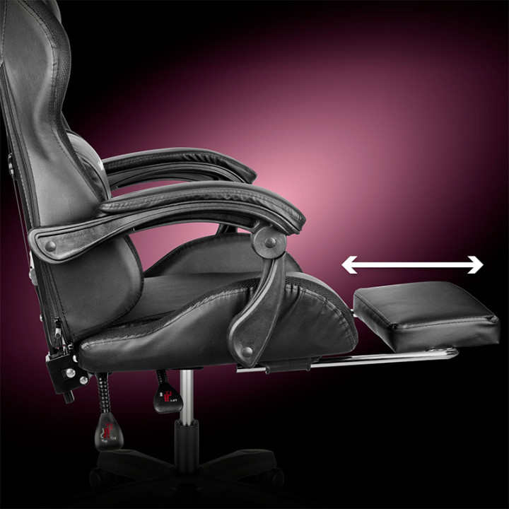SCAUN GAMING GX-150 NEGRU LED MASAJ...