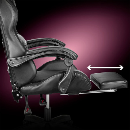 SCAUN GAMING GX-150 NEGRU LED MASAJ KRUGER&MATZ