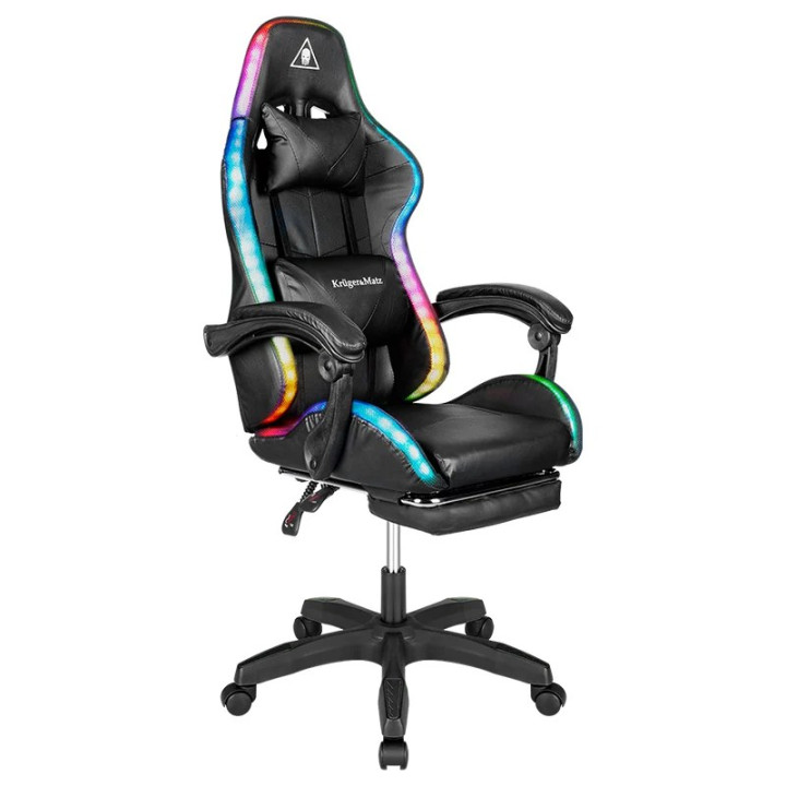 SCAUN GAMING GX-150 NEGRU LED MASAJ...