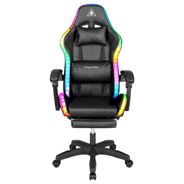 SCAUN GAMING GX-150 NEGRU LED MASAJ...